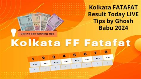 kolkata fatafat ghosh babu result|Kolkata FF Fatafat Result Today LIVE Aug 2024, Tips, Ghosh .